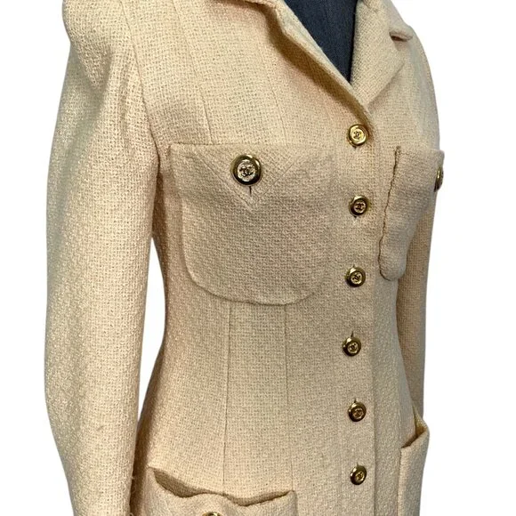 CHANEL 1995 Vintage CC Logo Button Blazer Jacket Size 40 - Picture 4 of 7